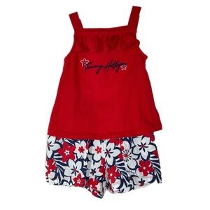 Tommy Hilfiger Red White & Blue Floral Tank Top and Shorts Set